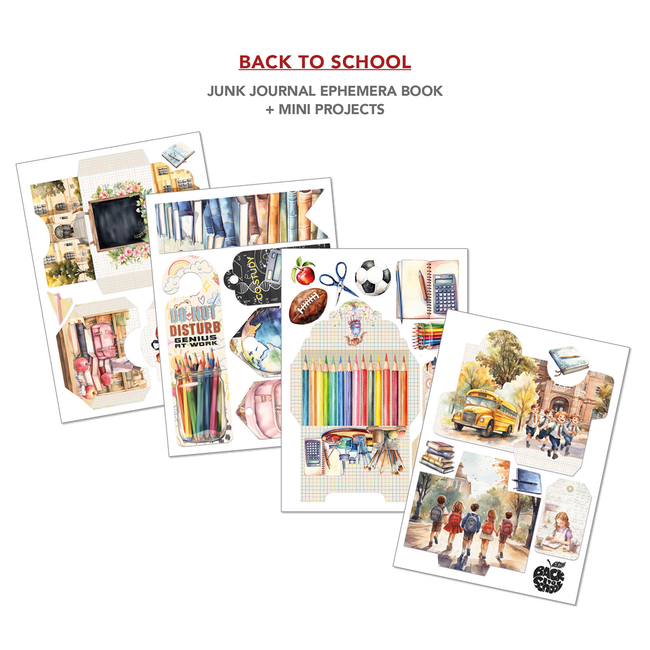 Ciao Bella BOOK BACK TO SCHOOL A4 - Junk journal ephemera book-Ciao Bella