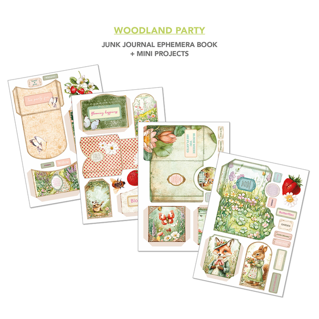 Ciao Bella WOODLAND PARTY A4 - Junk journal ephemera book-Ciao Bella