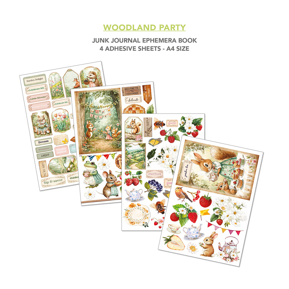 Ciao Bella WOODLAND PARTY A4 - Junk journal ephemera book-Ciao Bella