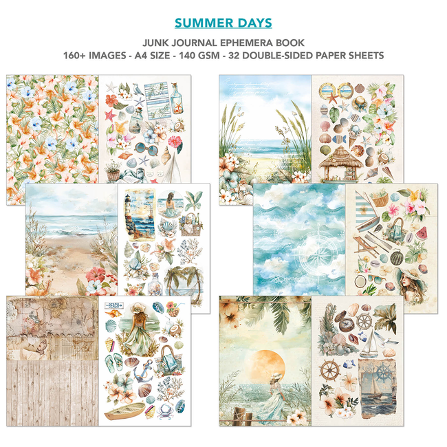 Ciao Bella SUMMER DAYS A4 - Junk journal ephemera book-Ciao Bella