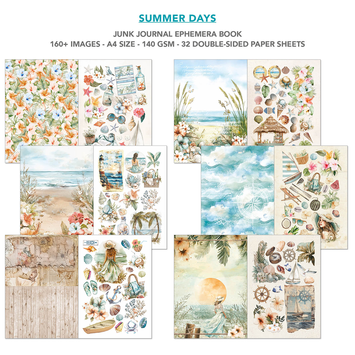 Ciao Bella SUMMER DAYS A4 - Junk journal ephemera book-Ciao Bella