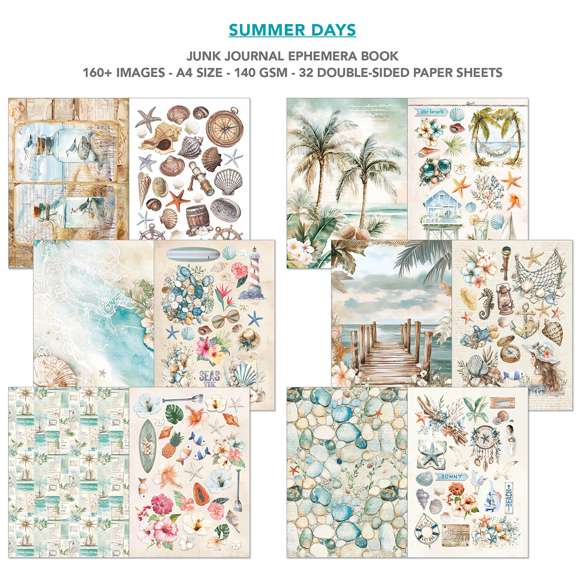 Ciao Bella SUMMER DAYS A4 - Junk journal ephemera book-Ciao Bella