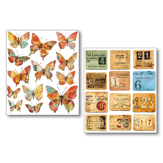 Ciao Bella STICKER SET 10/PKG GRUNGY TAGS