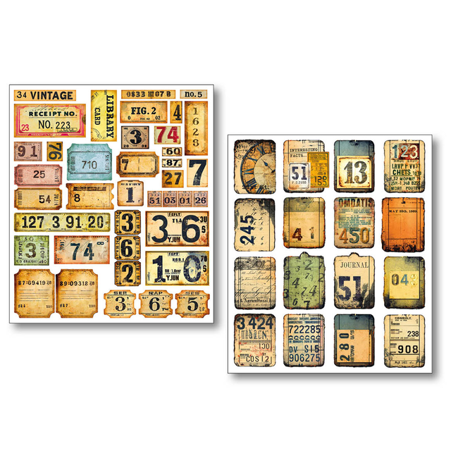 Ciao Bella STICKER SET 10/PKG GRUNGY TAGS