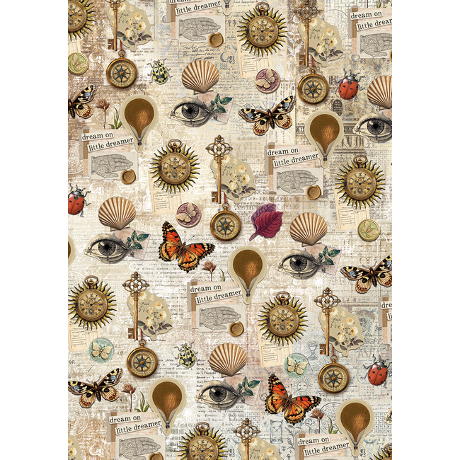 Ciao Bella RICE PAPER A5 MIXED 8/PKG CABINET OF CURIOSITIES