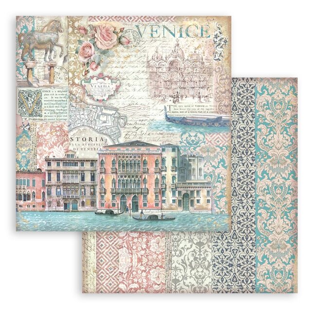 Stamperia Papierblok 30,5x30,5 cm - 10 vellen - Venice City of Art