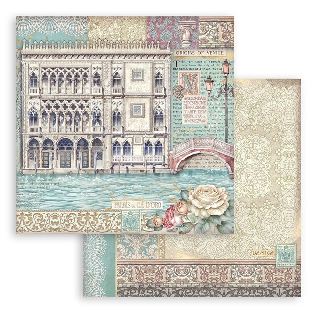 Stamperia Papierblok 30,5x30,5 cm - 10 vellen - Venice City of Art