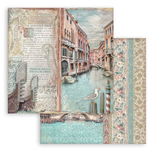 Stamperia Scrapbooking Pad 10 sheets cm 30,5x30,5 (12"x12") - Venice City of Art