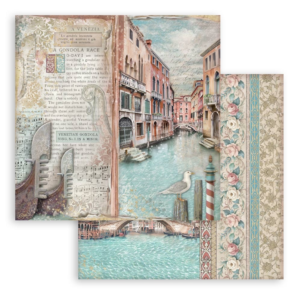 Stamperia Scrapbooking Pad 10 sheets cm 30,5x30,5 (12"x12") - Venice City of Art