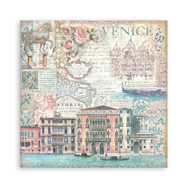 Stamperia Scrapbooking Pad 22 sheets cm 30,5x30,5 (12"x12") Single face - Venice City of Art