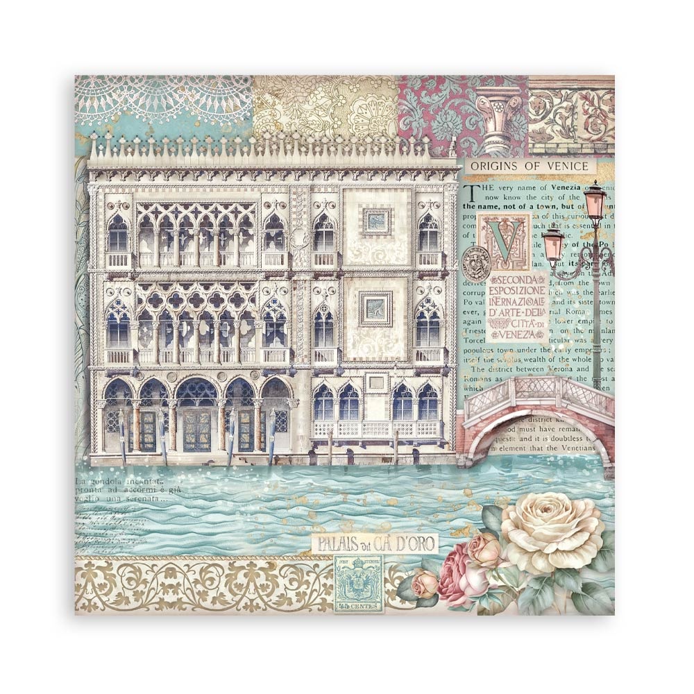 Stamperia Scrapbooking Pad 22 sheets cm 30,5x30,5 (12"x12") Single face - Venice City of Art
