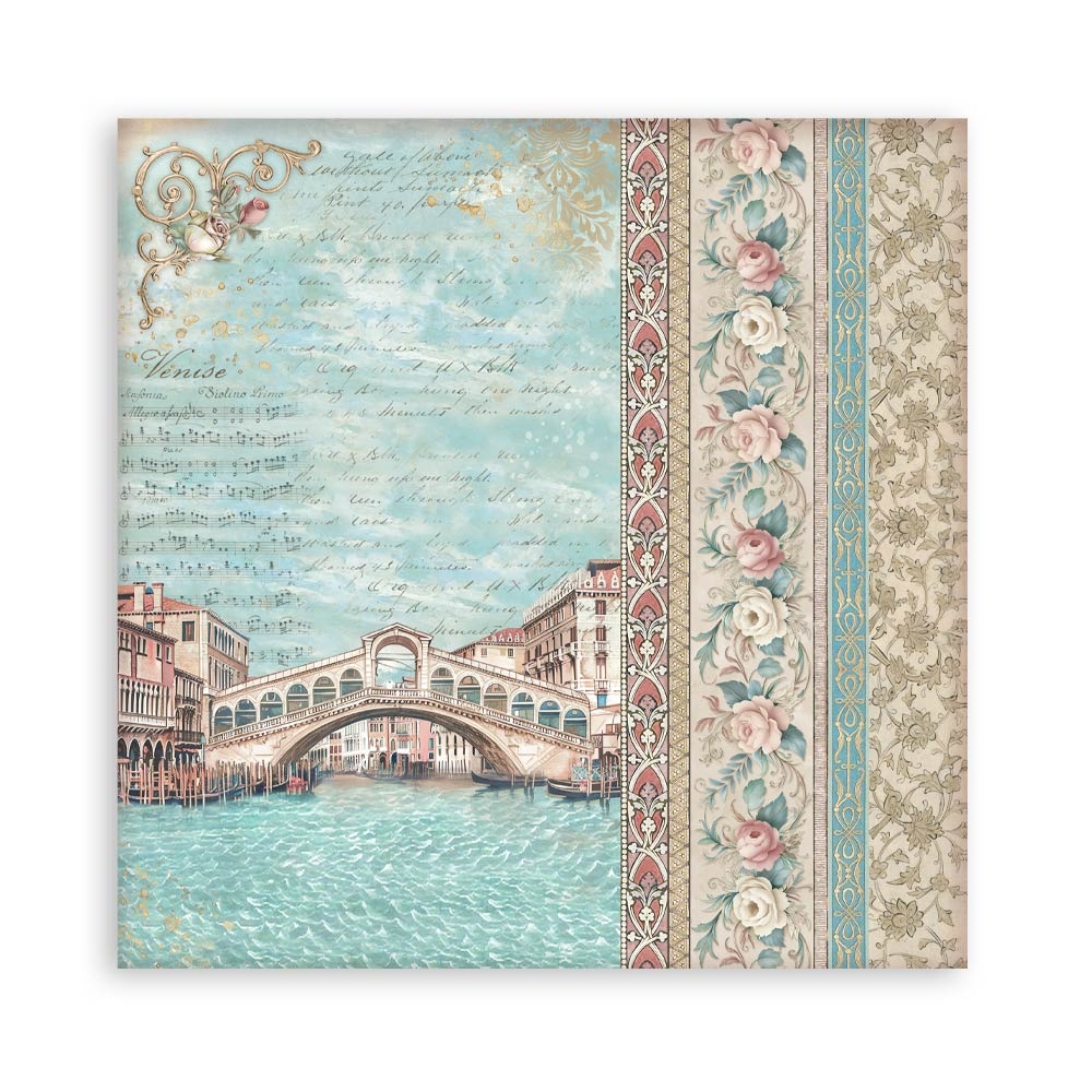 Stamperia Scrapbooking Pad 22 sheets cm 30,5x30,5 (12"x12") Single face - Venice City of Art