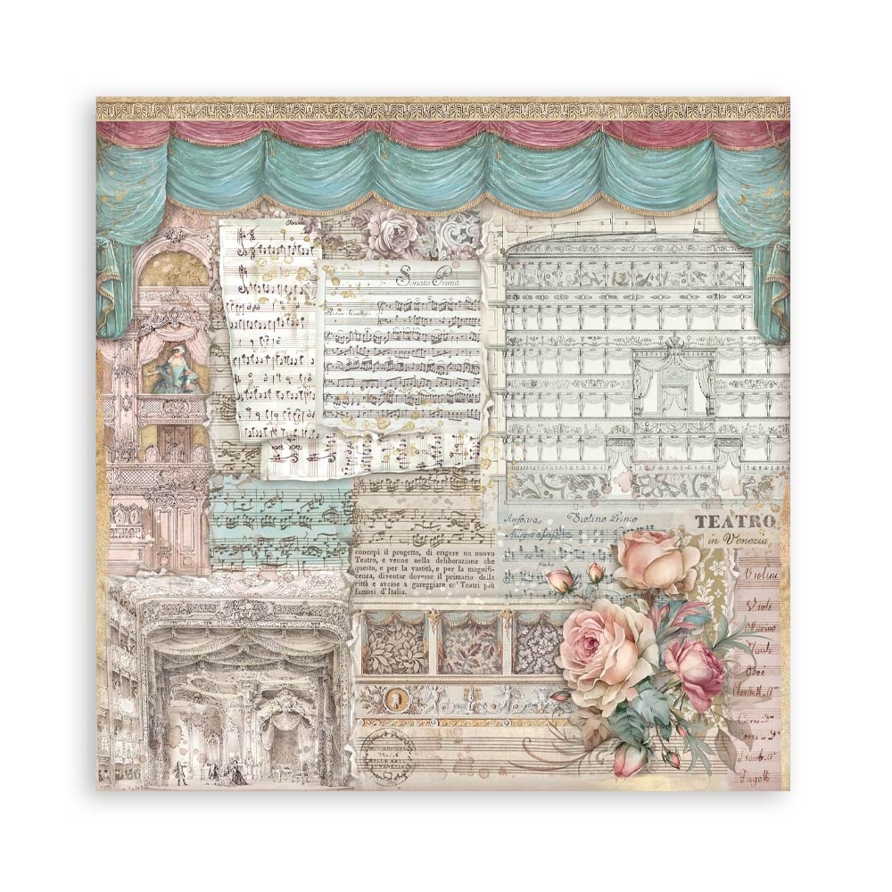 Stamperia Scrapbooking Pad 22 sheets cm 20,3X20,3 (8"X8") Single Face Venice City of Art