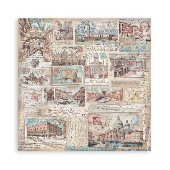 Stamperia Scrapbooking Pad 22 sheets cm 20,3X20,3 (8"X8") Single Face Venice City of Art