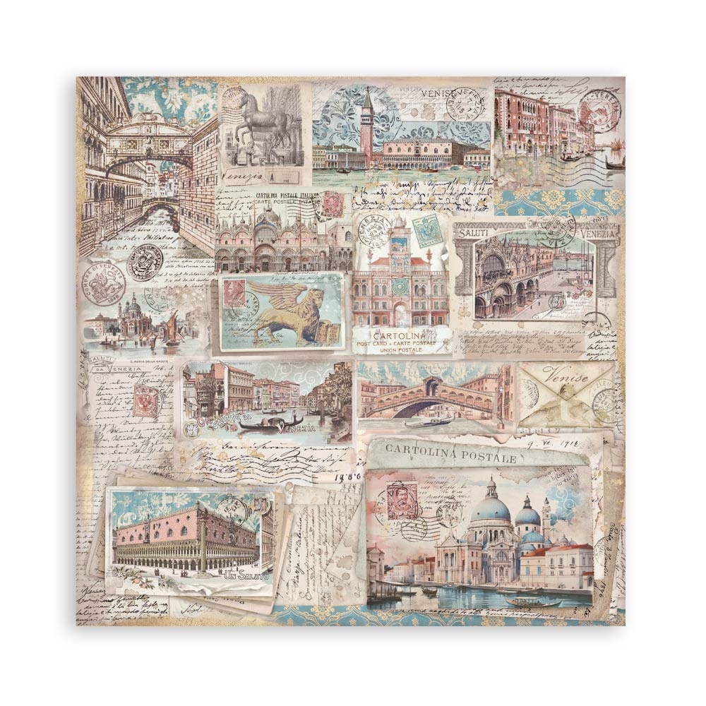 Stamperia Scrapbooking Pad 22 sheets cm 20,3X20,3 (8"X8") Single Face Venice City of Art