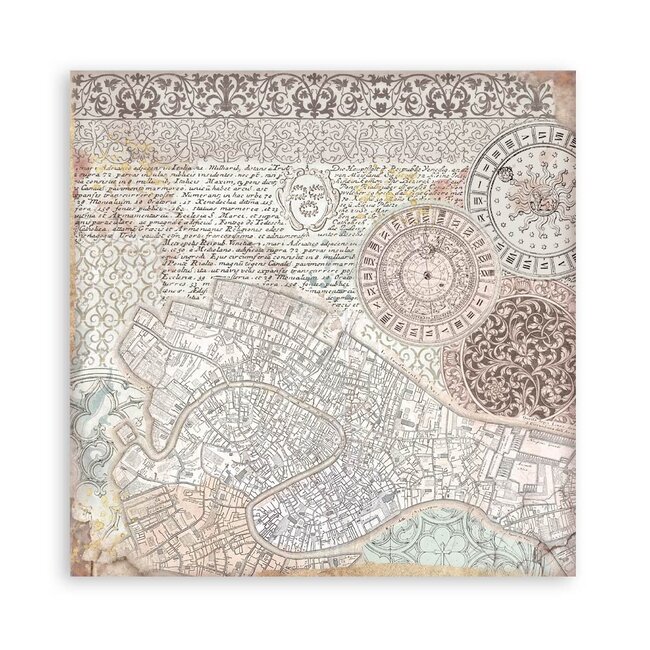 Stamperia Scrapbooking Pad 22 sheets cm 20,3X20,3 (8"X8") Single Face Venice City of Art