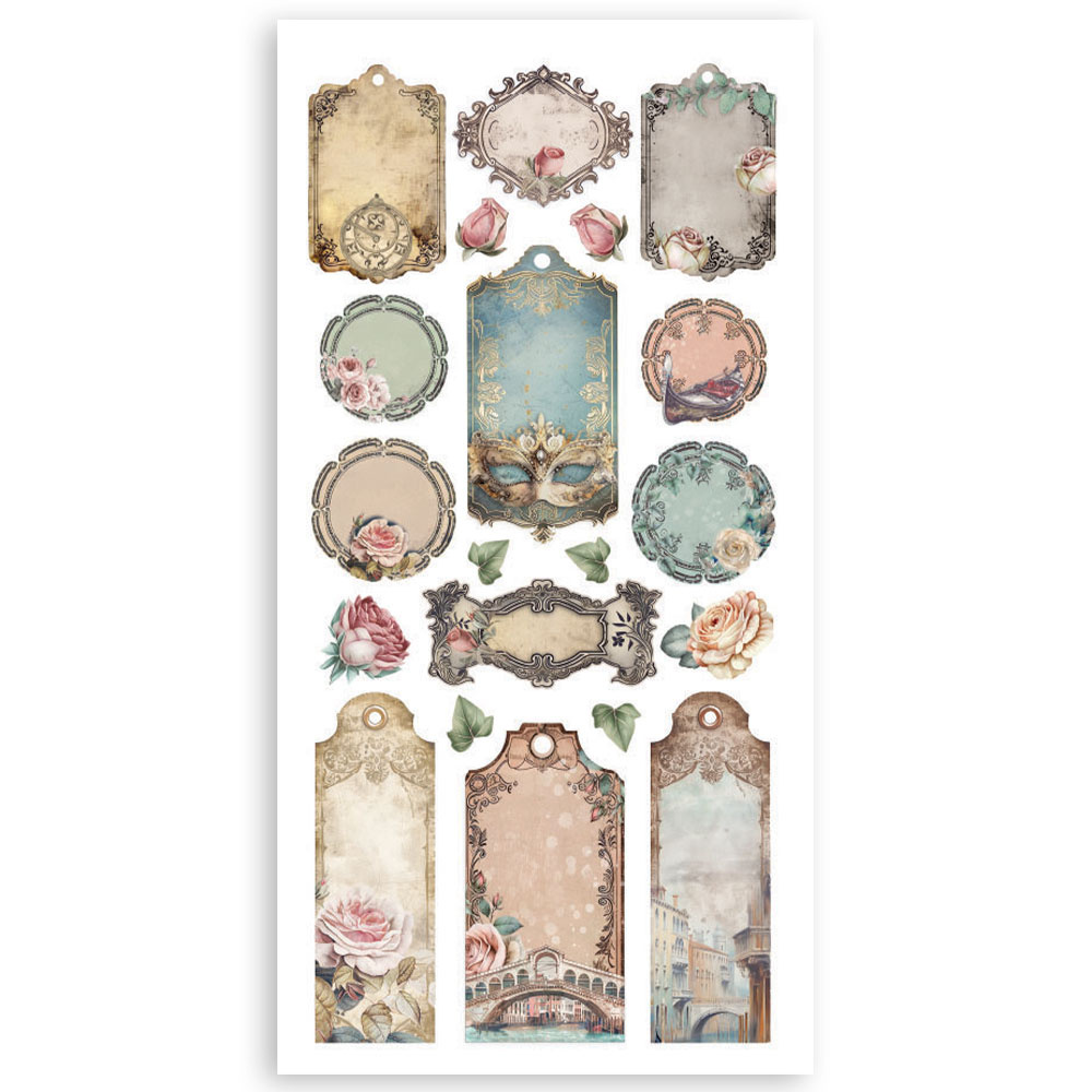 Stamperia Paper cut-outs 2 Double Face -  4 sheets cm. 15x30,5 - Venice City of Art