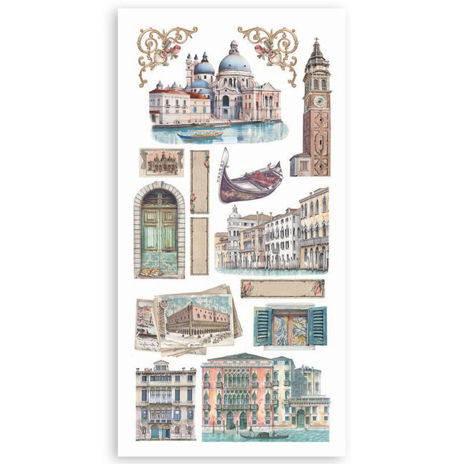 Stamperia Paper cut-outs 2 Double Face -  4 sheets cm. 15x30,5 - Venice City of Art