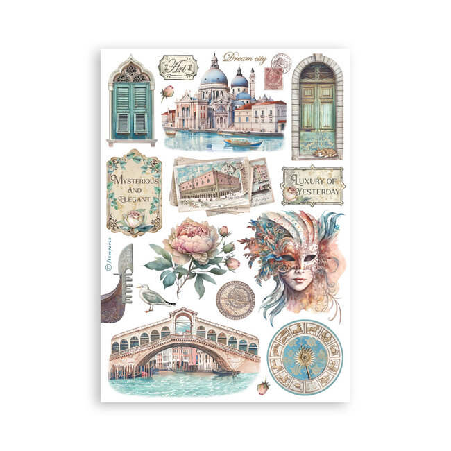 Stamperia Washi pad 8 sheets A5 - Venice City of Art