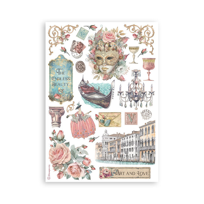 Stamperia Washi pad 8 sheets A5 - Venice City of Art
