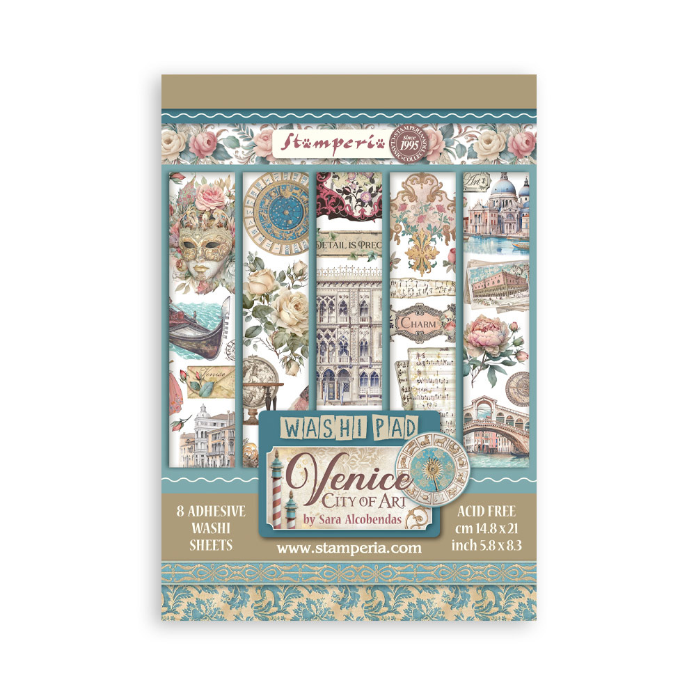 Stamperia Washi pad 8 sheets A5 - Venice City of Art