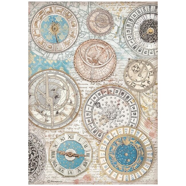 Stamperia A4 Rice paper packed - Venice City of Art zodiac