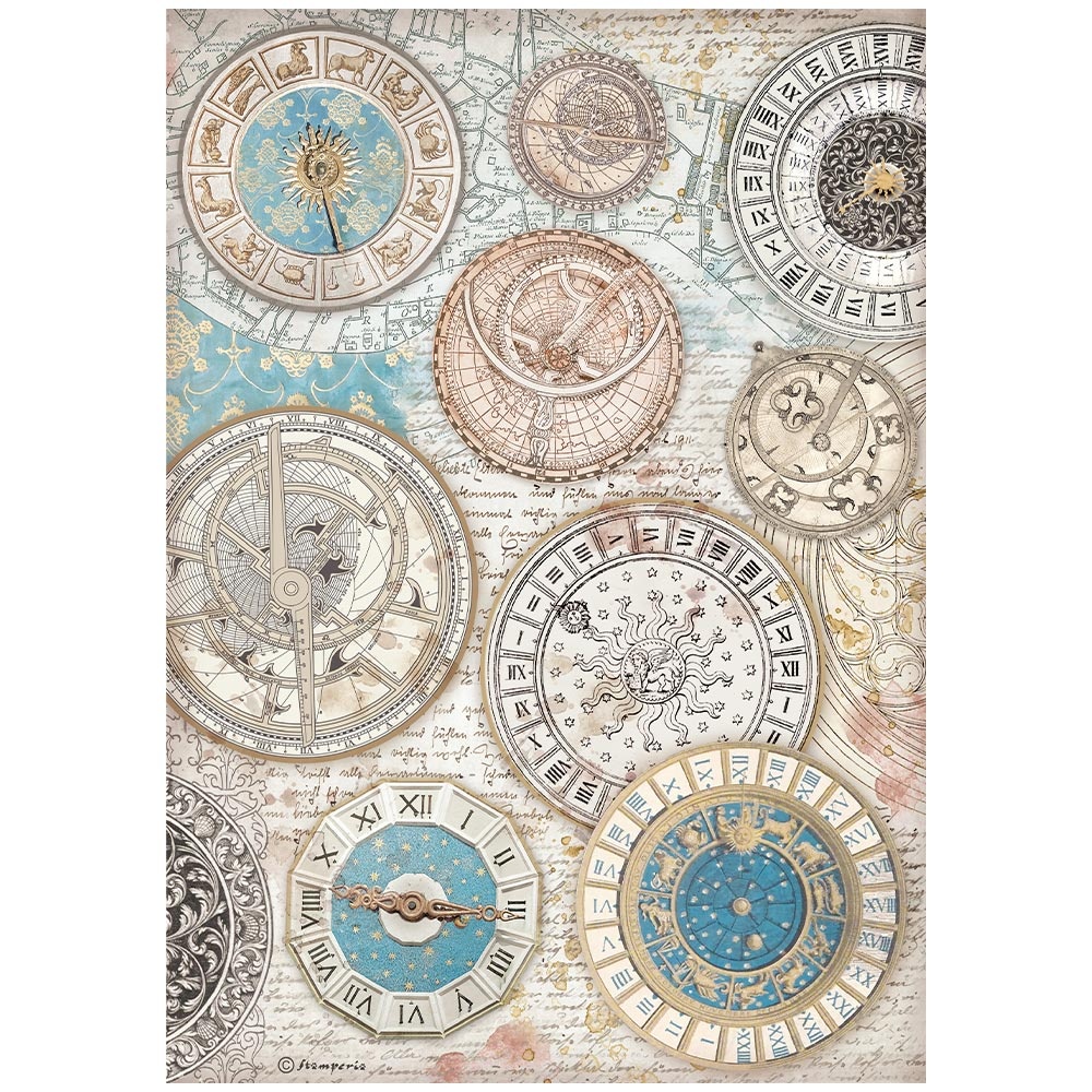 Stamperia A4 Rice paper packed - Venice City of Art zodiac