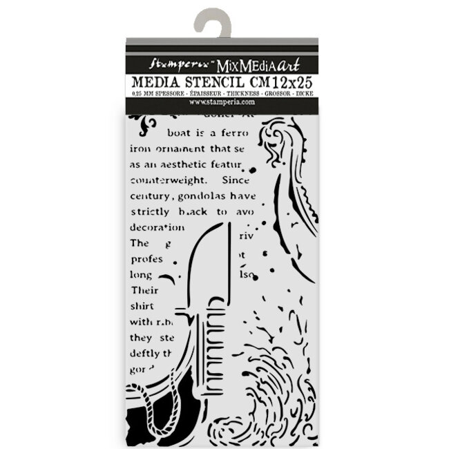 Stamperia Thick stencil cm 12X25 - Venice City of Art gondola