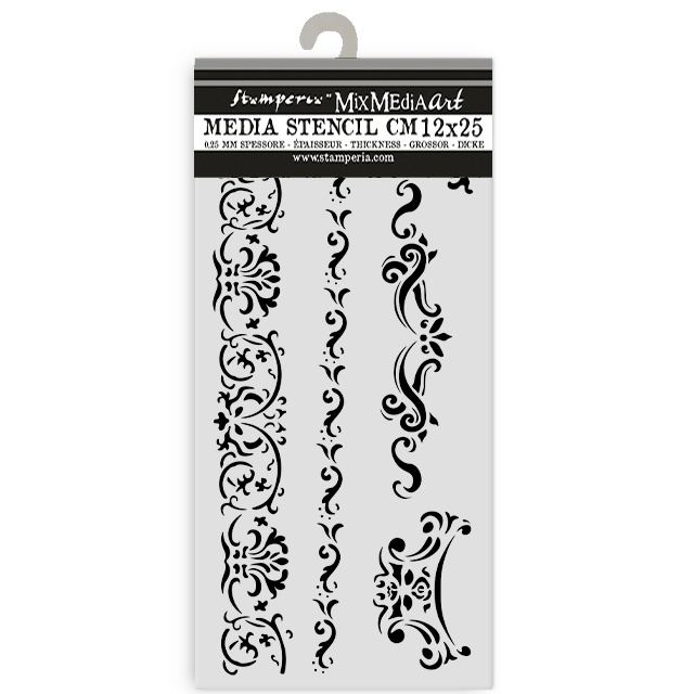 Stamperia Thick stencil cm 12X25 - Venice City of Art borders