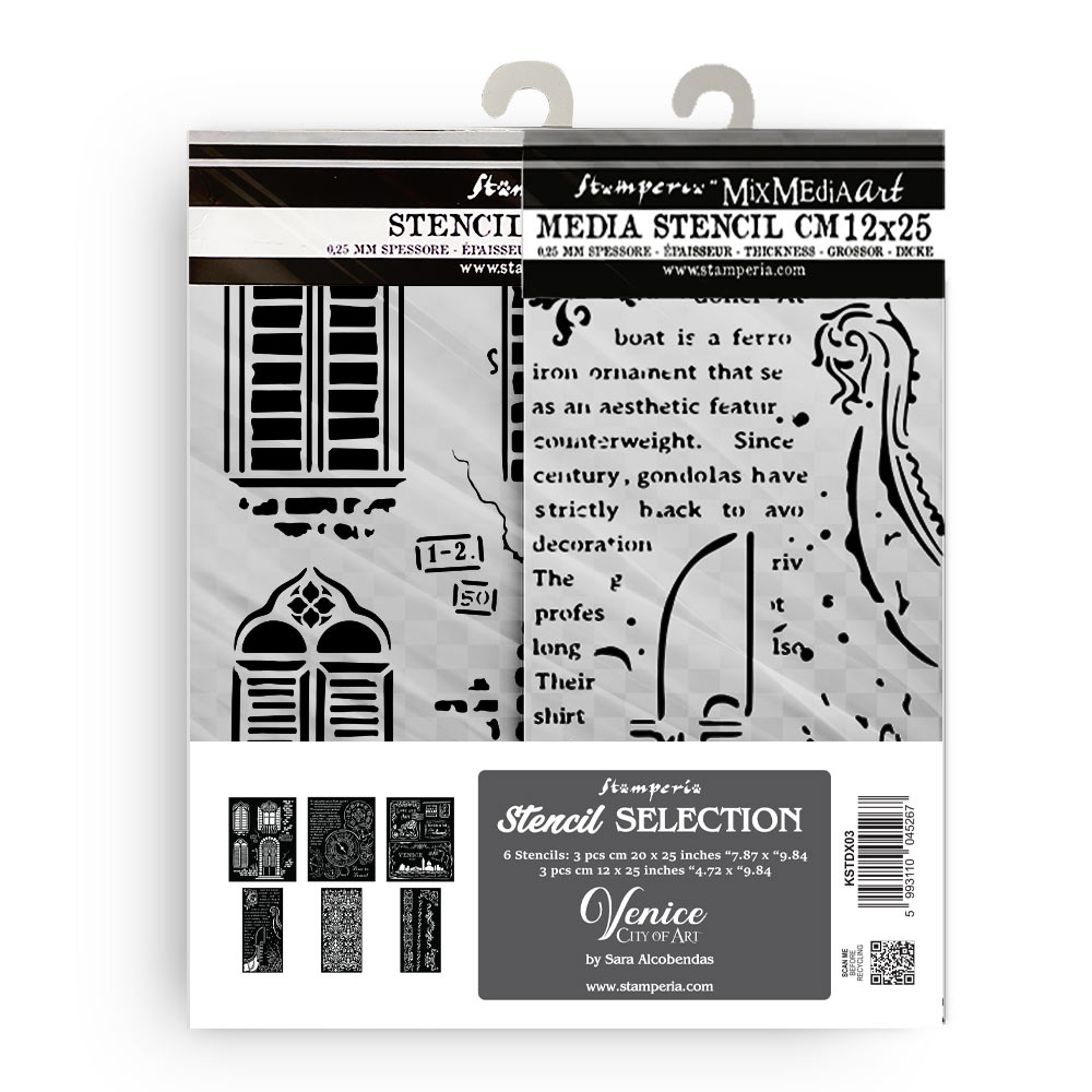 Stamperia Assortment stencils Venice City of Art 6 pcs