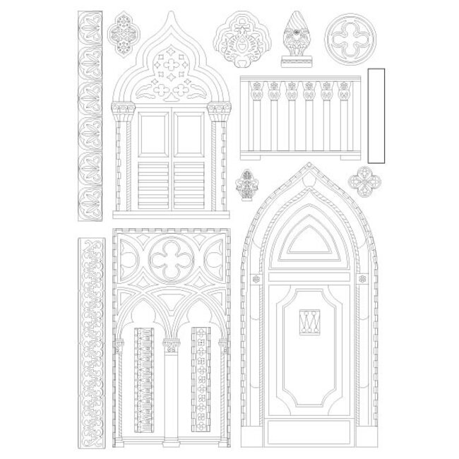 Stamperia Silicon mould A5 - Venice City of Art architecture