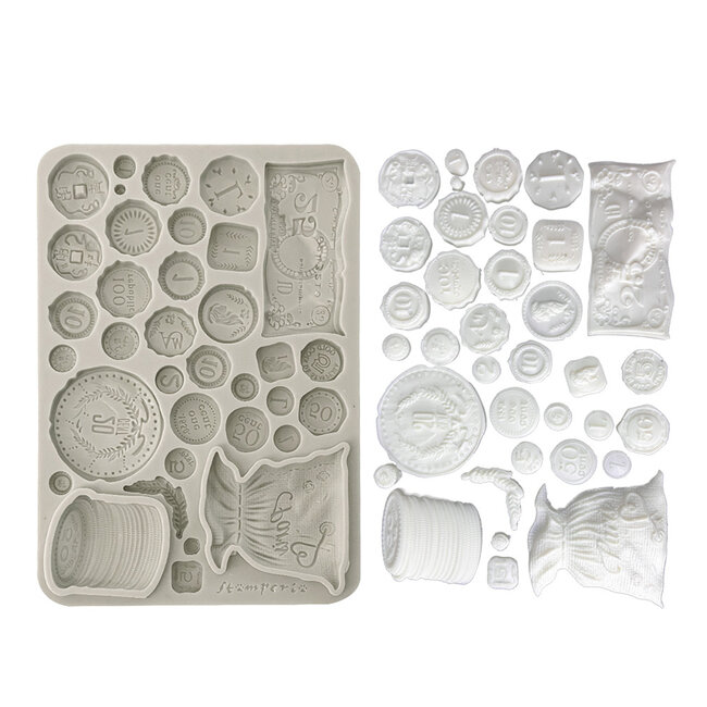Stamperia Silicon mould A5 - Venice City of Art old coins