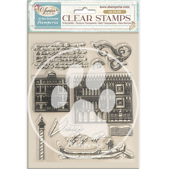 Stamperia Acrylic stamp cm 14x18 - Venice City of Art elements