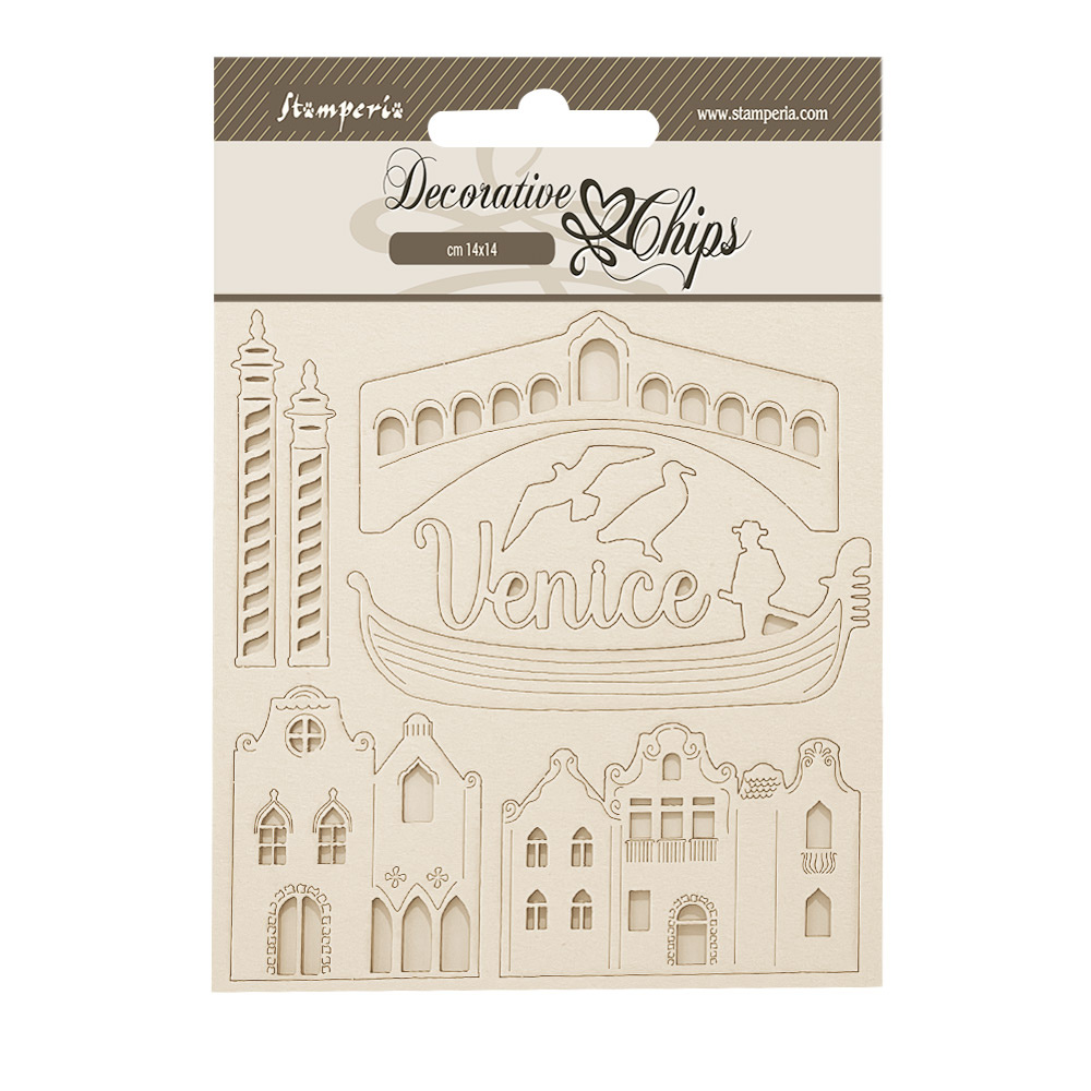 Stamperia Decorative chips cm 14x14 - Venice City of Art elements