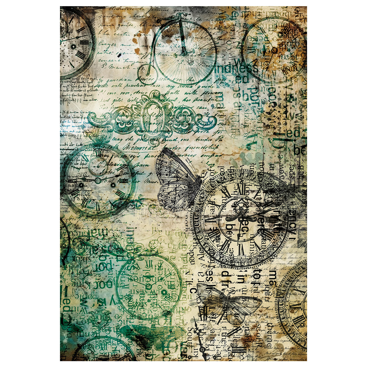 Ciao Bella MIXED MEDIA RICE PAPER A4 SET 4/PKG TIME CAPSULE