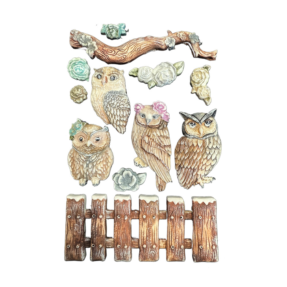 Stamperia Silicon mould A5 - The Owl's House owls and branch