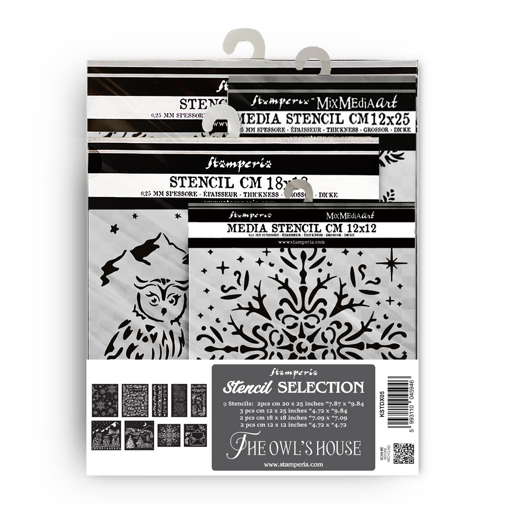 Stamperia Assortment stencils The Owl's House 9 pcs