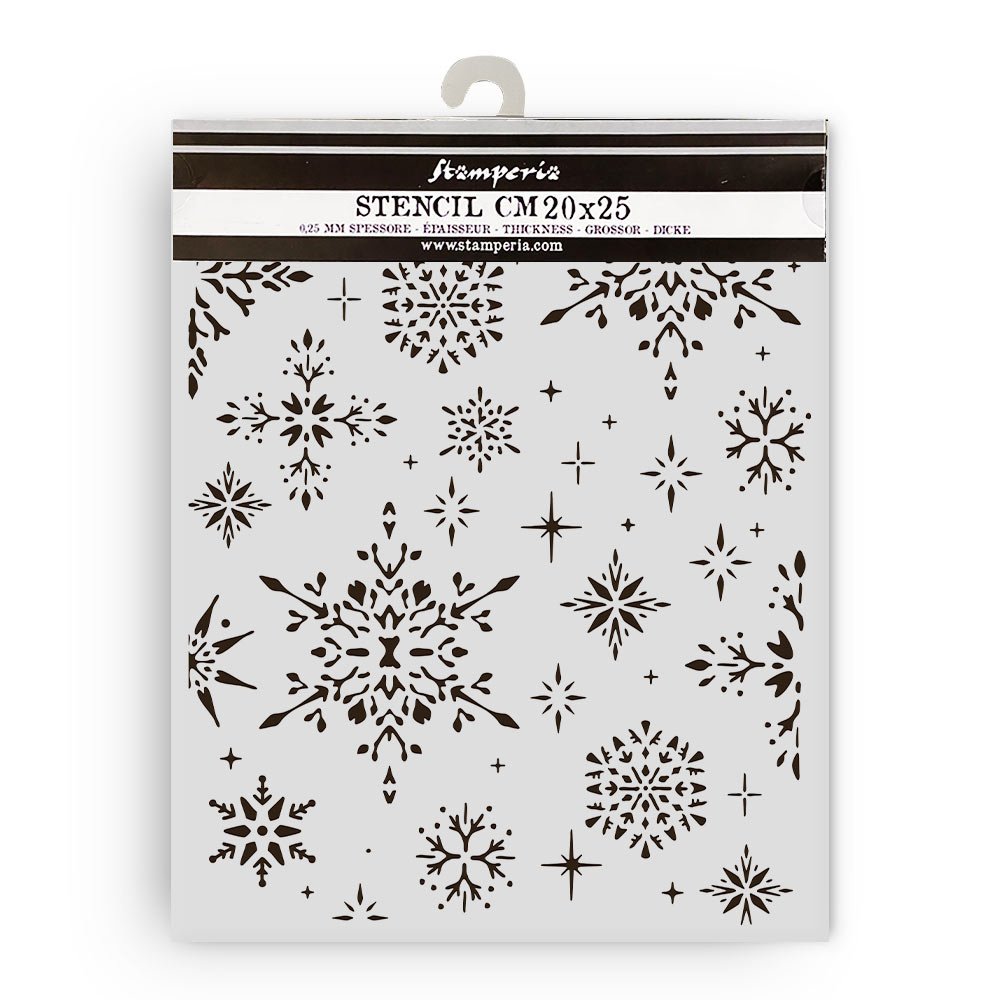 Stamperia Thick stencil cm 20X25 - The Owl's House snowflakes