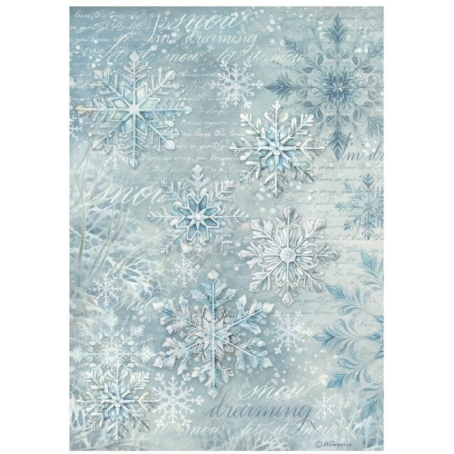 Stamperia A4 Rice paper packed - The Owl's House snowflakes