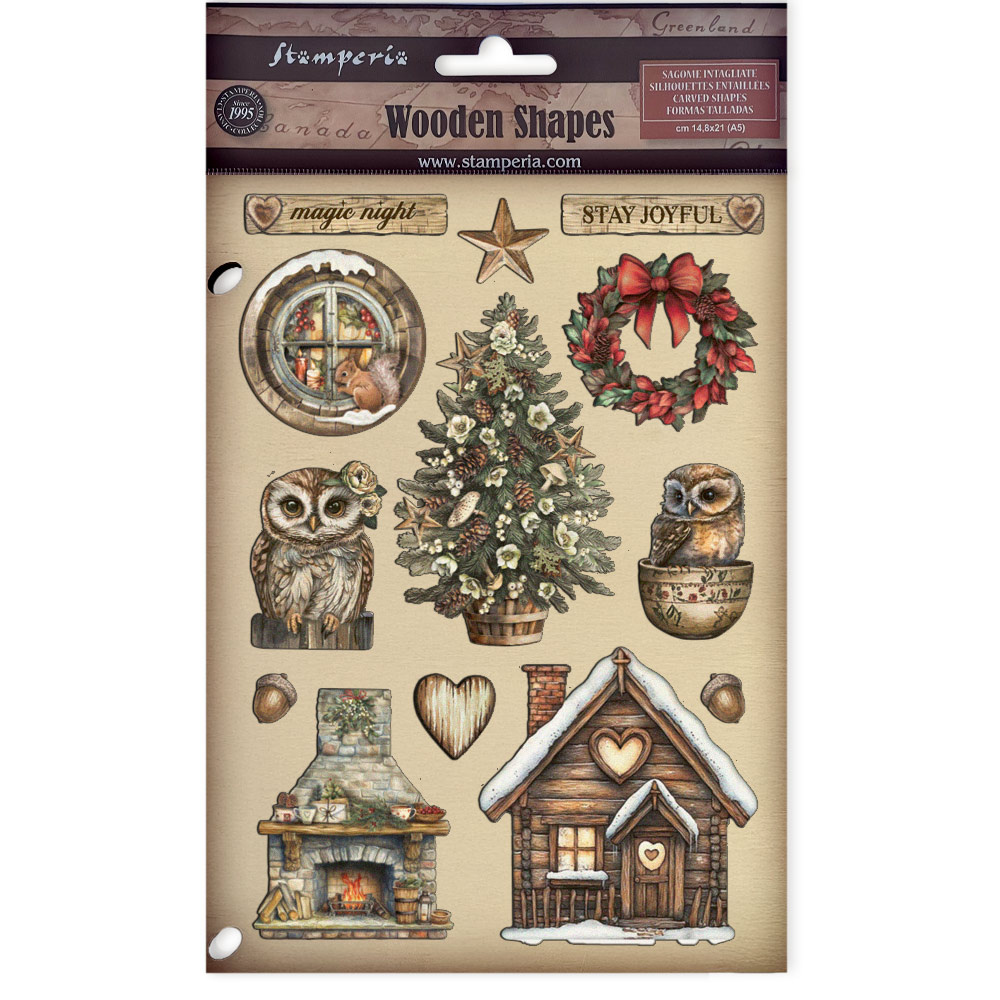 Stamperia Colored Wooden shape A5 - The Owl's House