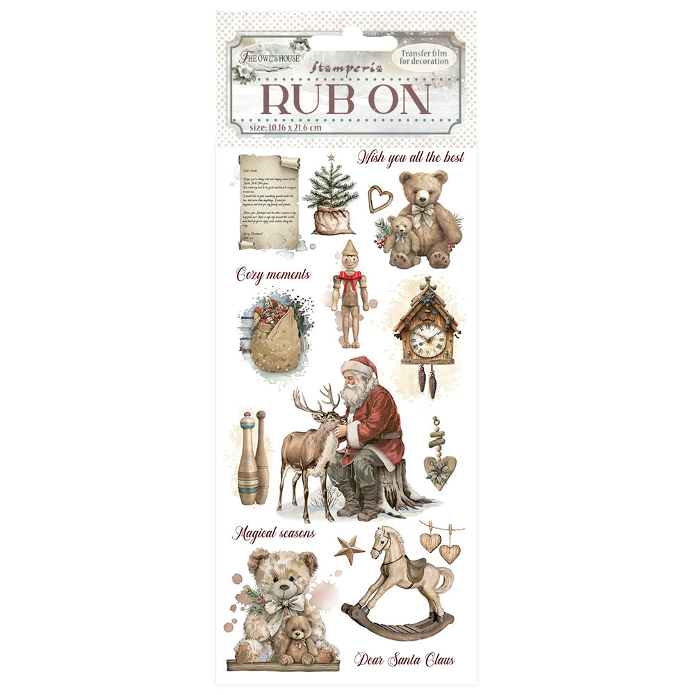 Stamperia Rub-on cm 10,16x21,6 - The Owl's House teddy bears