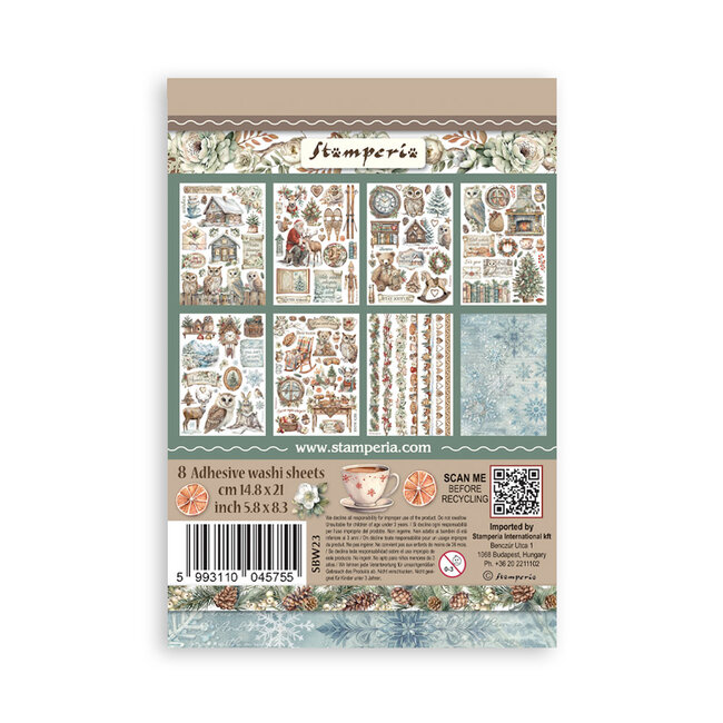 Stamperia Washi pad 8 sheets A5 - The Owl's House
