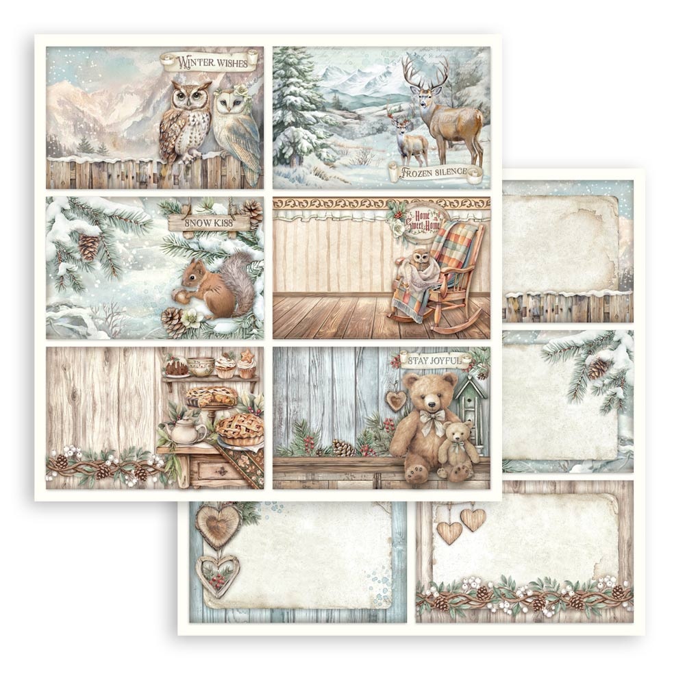 Stamperia Scrapbooking Small Pad 10 sheets cm 20,3X20,3 (8"X8") - The Owl's House