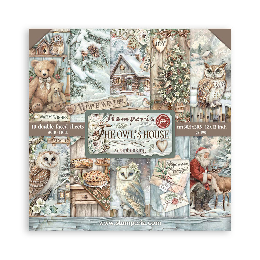 Stamperia Scrapbooking Pad 10 sheets cm 30,5x30,5 (12"x12") - The Owl's House