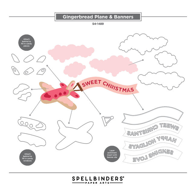 Stamperia Cutting Dies Gingerbread Plane and Banners