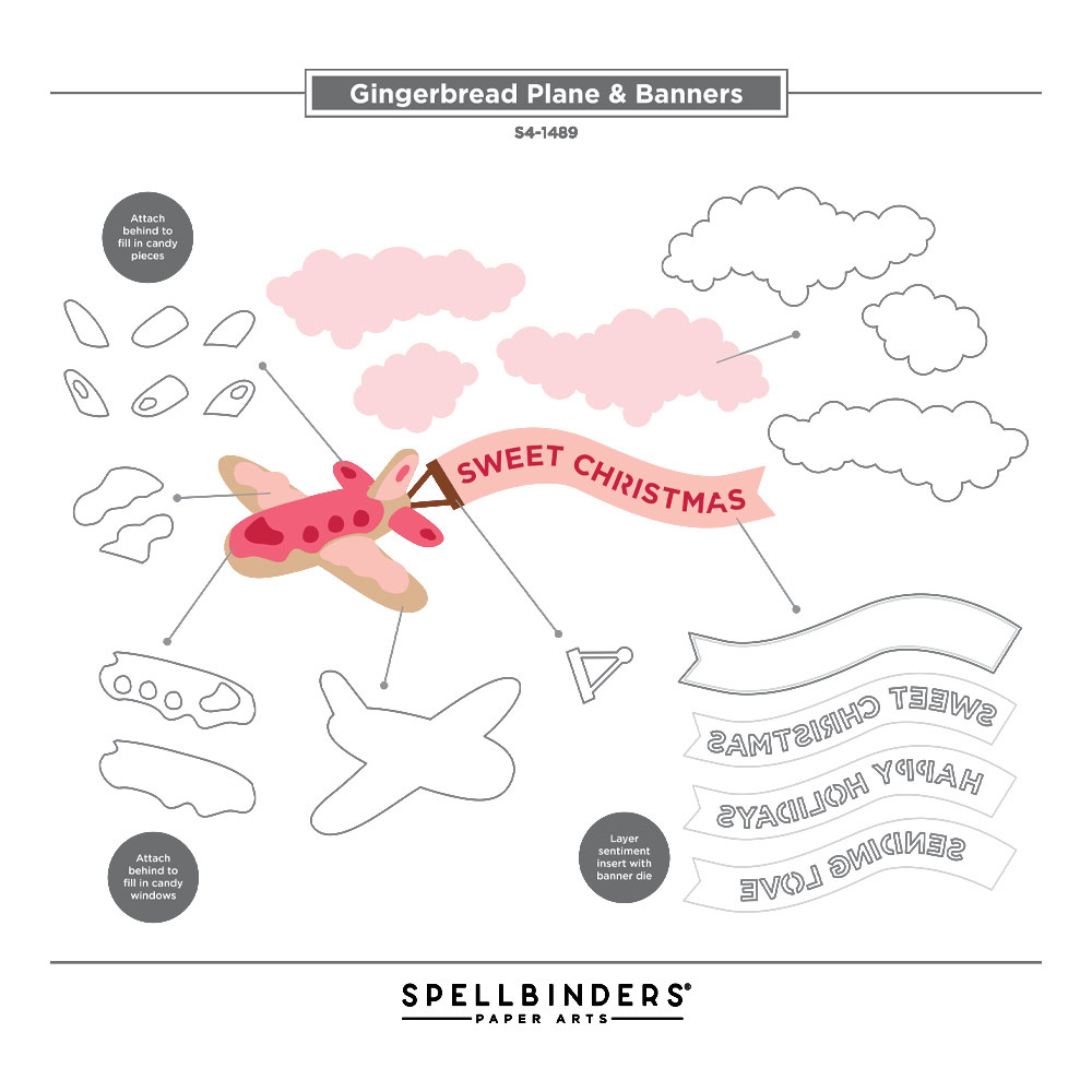 Stamperia Cutting Dies Gingerbread Plane and Banners