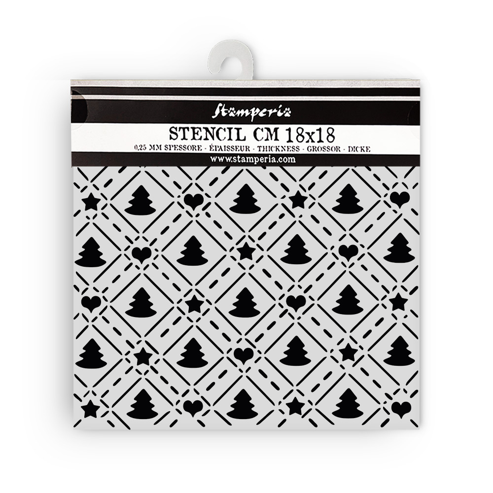 Stamperia Thick stencil cm 18X18 - Candy Christmas tree pattern