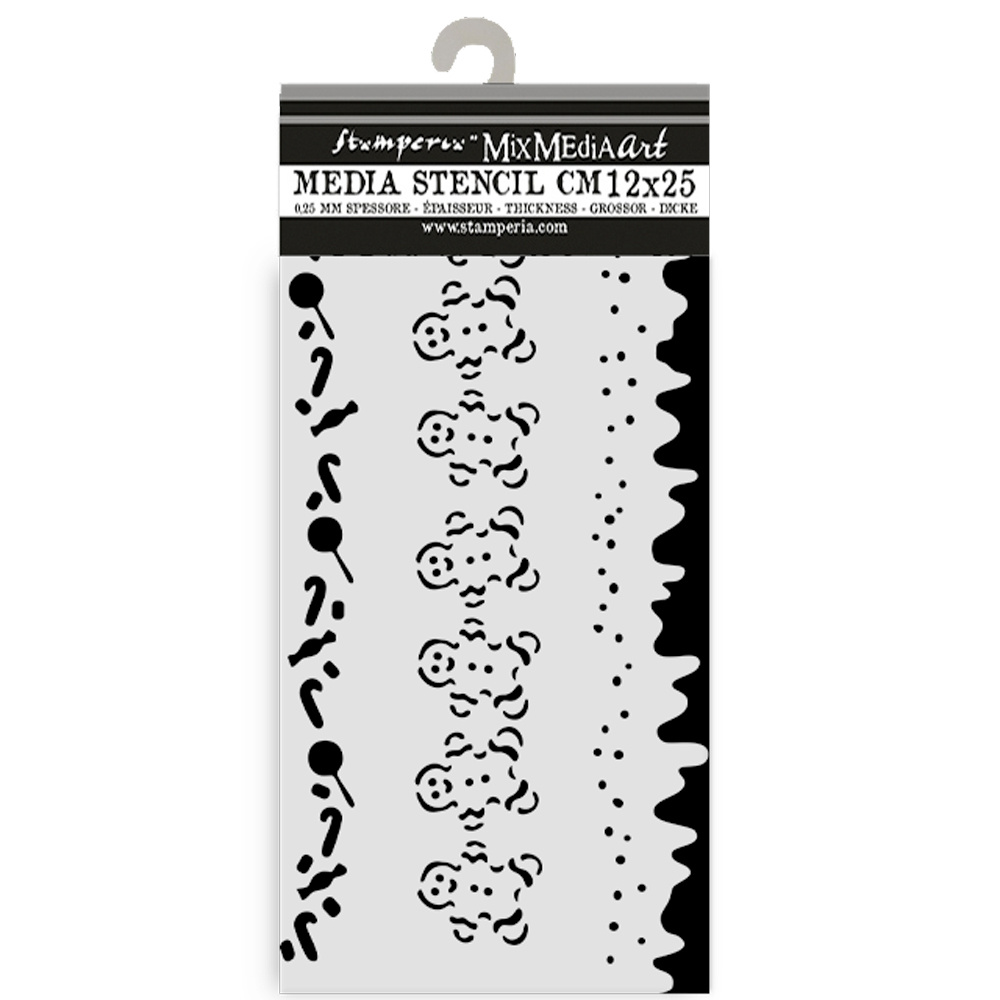 Stamperia Thick stencil cm 12X25 - Candy Christmas stripes