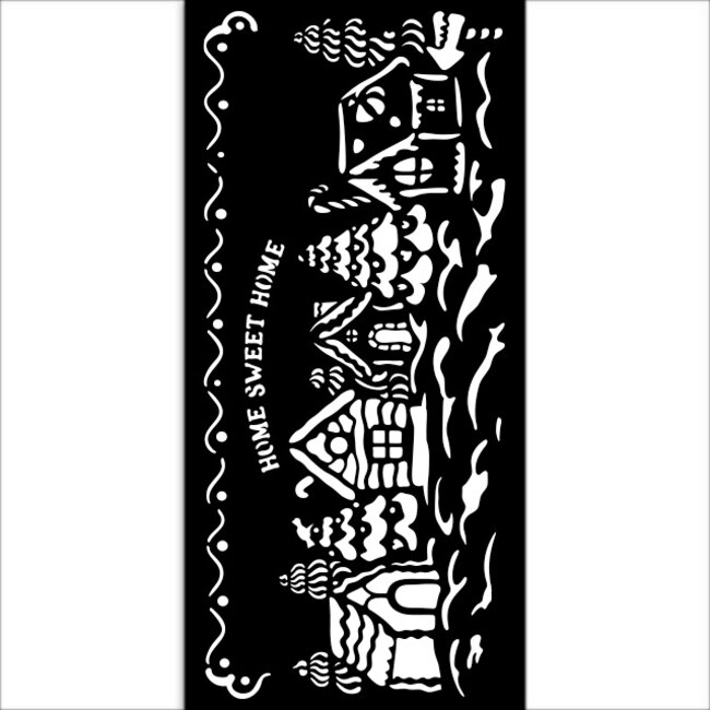 Stamperia Thick stencil cm 12X25 - Candy Christmas village