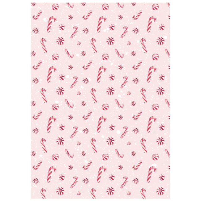 Stamperia Selection 8 Rice paper A6 backgrounds - Candy Christmas